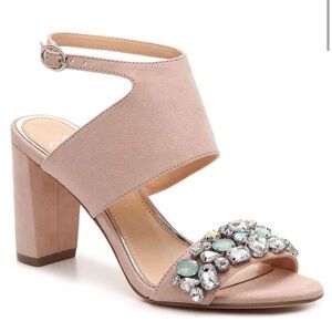 Jessica Simpson Jella Open-Toe Pink Slingback Block Heels